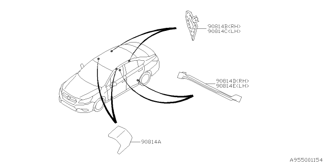 2016 Subaru Legacy INSULATOR Rear Quarter Le Diagram for 90815AL19A