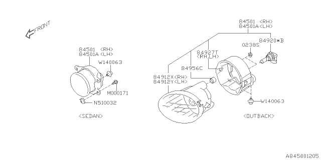 2019 Subaru Legacy Lamp - Fog Diagram