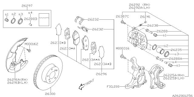 2015 Subaru Legacy SHIM Disk Brake Out Diagram for 26233AG040