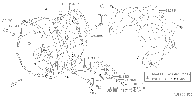 2015 Subaru Outback Automatic Transmission Case Diagram 3