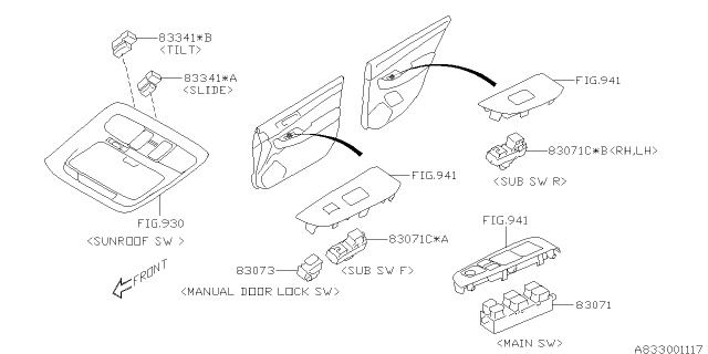 2016 Subaru Outback Switch - Power Window Diagram