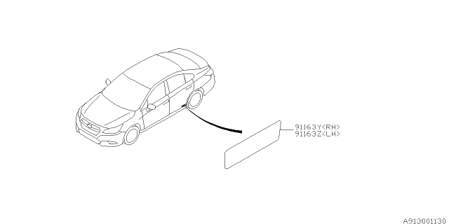2015 Subaru Outback Protector Diagram