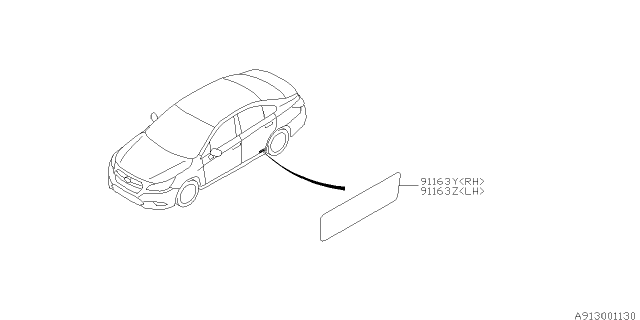 2016 Subaru Outback Protector Diagram