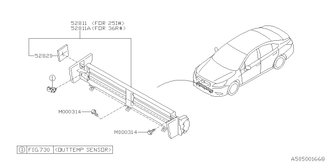 2019 Subaru Legacy ACTV G A SHTR Assembly SIA Diagram for 52811AL11B