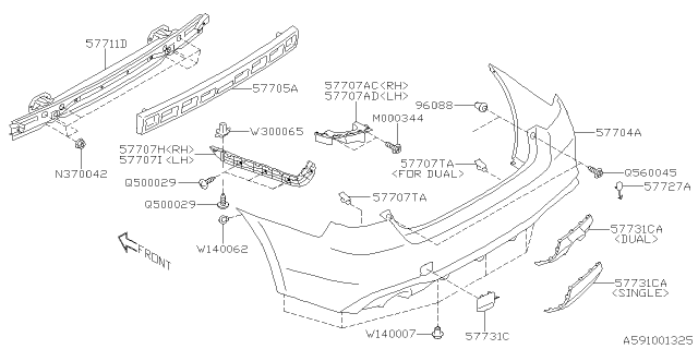 2018 Subaru Legacy Cap Bolt Diagram for 57727AL00A