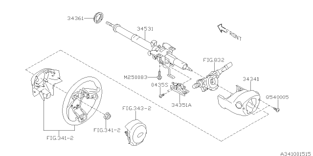 2017 Subaru Legacy Steering Column Diagram 1