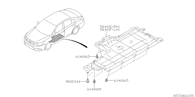 2015 Subaru Outback Under Cover & Exhaust Cover Diagram 2