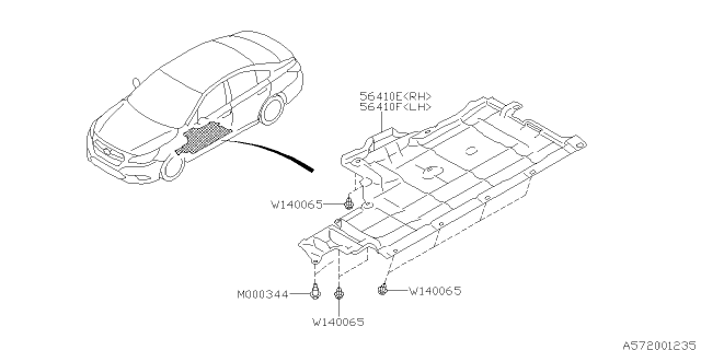 2017 Subaru Outback Under Cover & Exhaust Cover Diagram 2