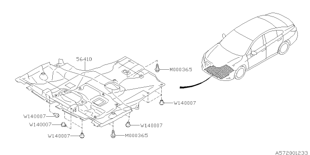 2017 Subaru Outback Under Cover & Exhaust Cover Diagram 3