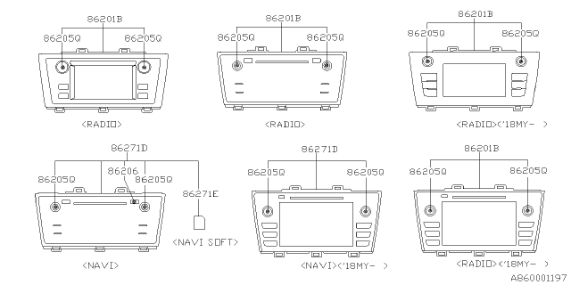 2018 Subaru Outback Audio Parts - Radio Diagram 1