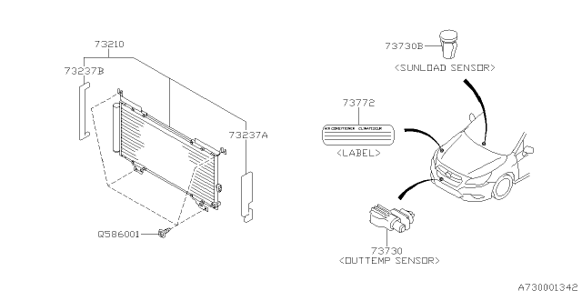 2015 Subaru Legacy CONDENSER Assembly Diagram for 73210AL00A