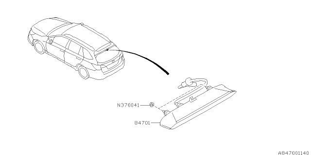 2016 Subaru Outback Lamp - High Mount Stop Lamp Diagram 1