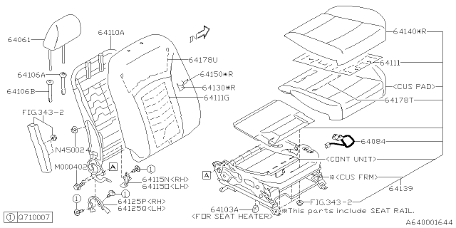 2016 Subaru Legacy Front Seat Diagram 4