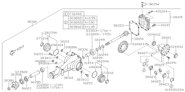 2016 Subaru Outback Differential - Individual Diagram 3