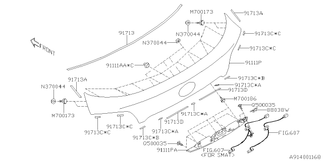 2016 Subaru Outback GARNISH Diagram for 91111AL00ANN
