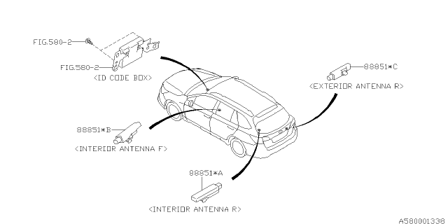 2016 Subaru Legacy Key Kit & Key Lock Diagram 5