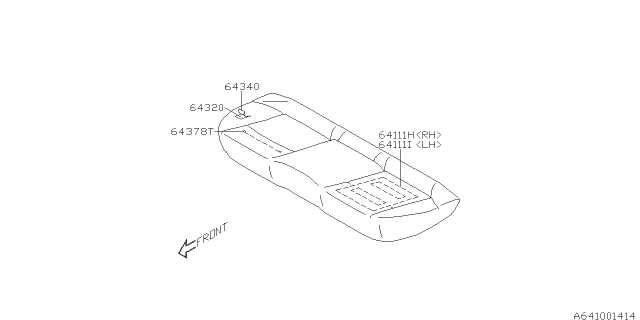 2015 Subaru Outback Rear Seat Cushion Cover Diagram for 64340AL11AWM