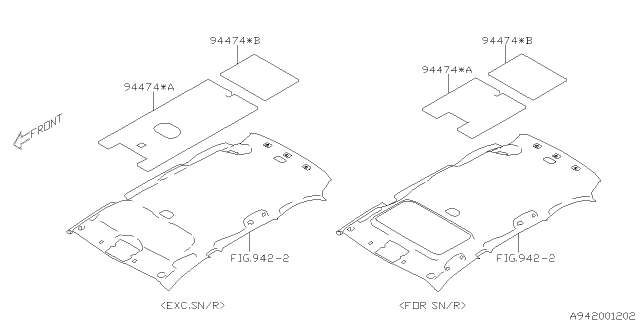 2016 Subaru Legacy Roof Trim Diagram 1