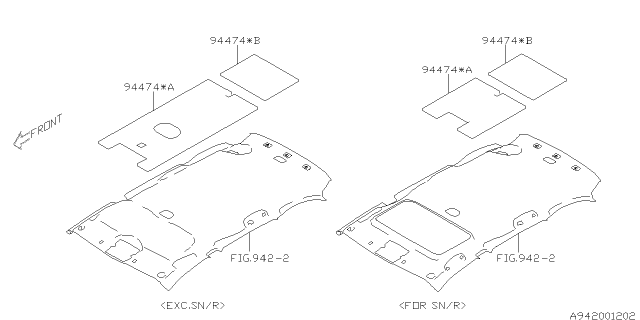 2015 Subaru Outback INSULATOR SUNROOF Diagram for 94474AL02A