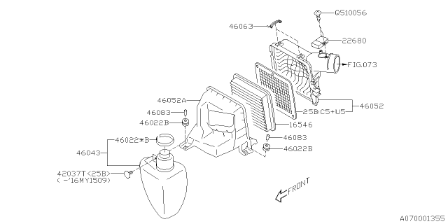 2018 Subaru Legacy Air Cleaner & Element Diagram 1