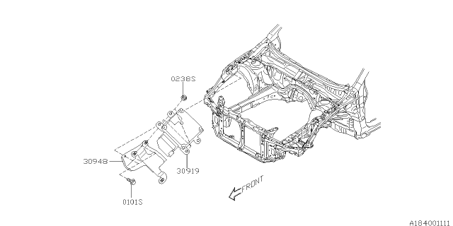 2019 Subaru Outback Bracket Complete At Control Diagram for 30948AA310