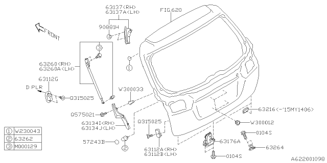 Back Door Parts 2016 Subaru Outback