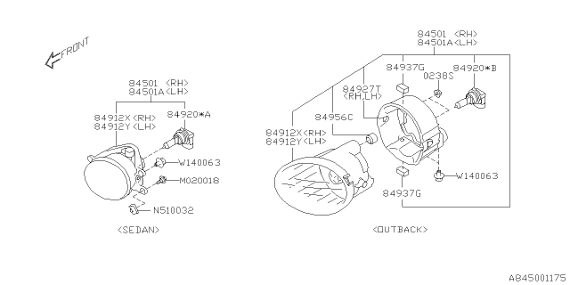 2016 Subaru Outback Lamp - Fog Diagram