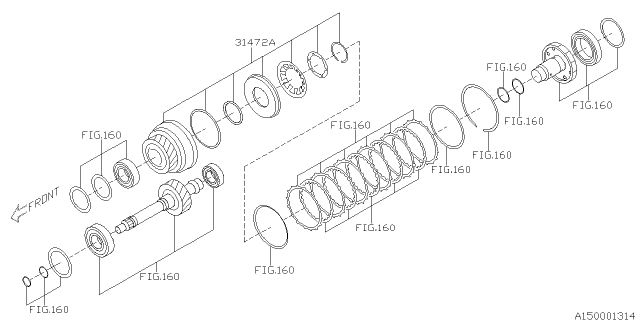 2015 Subaru Outback Gear Assembly Reduction Driven Diagram for 31472AA120