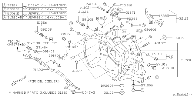 2016 Subaru Legacy Torque Converter & Converter Case Diagram 1