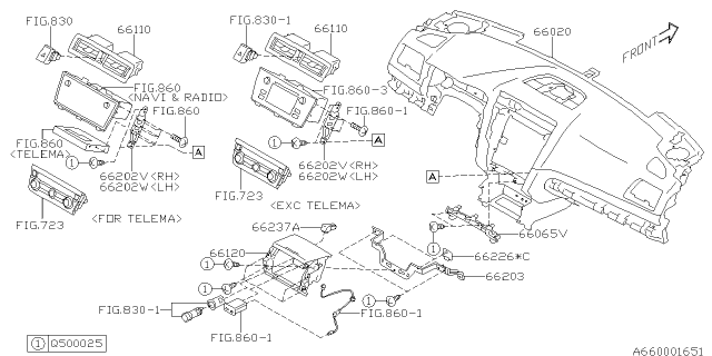 2016 Subaru Outback Instrument Panel Diagram 1