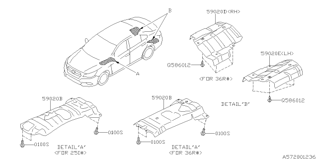2018 Subaru Legacy Cover Exhaust Rear Left Diagram for 59024AJ02B