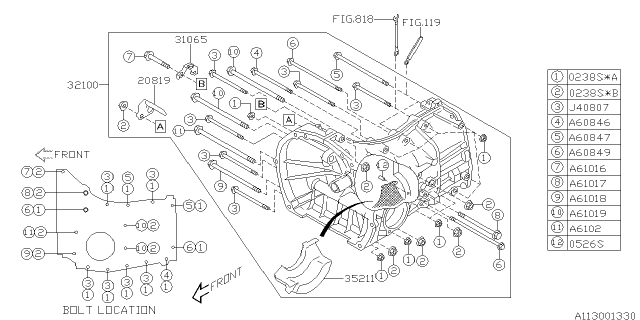 2017 Subaru Legacy Manual Transmission Case Diagram 2
