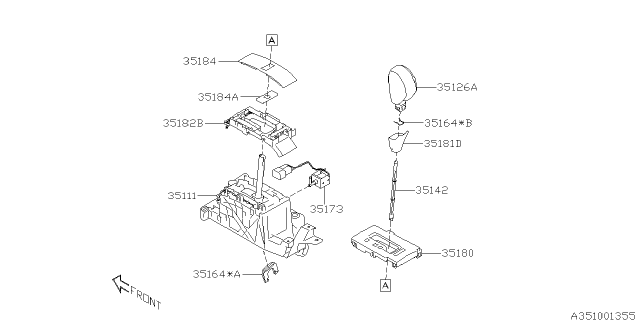 2016 Subaru Legacy Grip Assembly Diagram for 35160AL01A