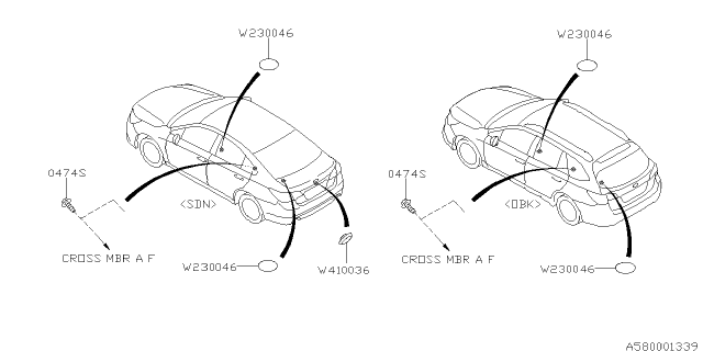 2018 Subaru Legacy Key Kit & Key Lock Diagram 1