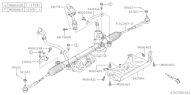 2017 Subaru Legacy Clamp STIFFENER LHL Diagram for 34166AL01A