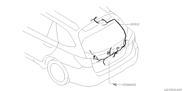 2019 Subaru Legacy Cord Rear Gate Usa Diagram for 81817AL10B