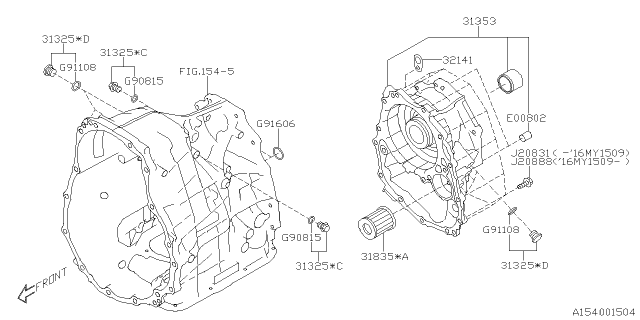 2015 Subaru Outback Automatic Transmission Case Diagram 5