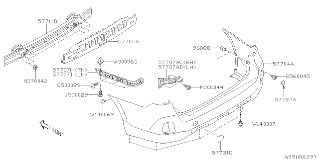 2016 Subaru Legacy Rear Bumper Diagram 2