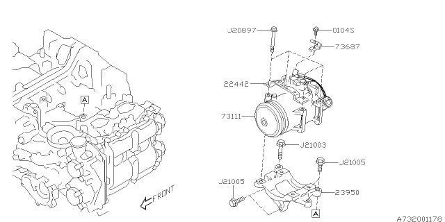 2015 Subaru Legacy Stay Battery Cable Diagram for 22442AA16A