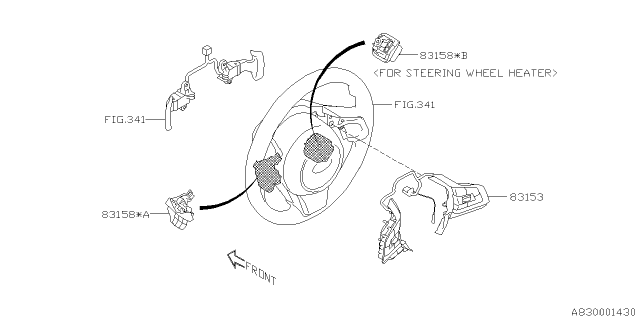 2019 Subaru Legacy Switch Assembly Satellite Diagram for 83154AL80A