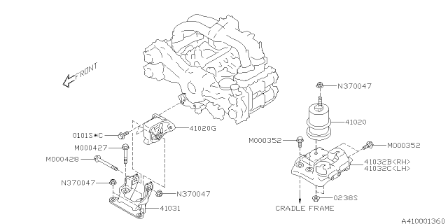 2019 Subaru Legacy Engine Mounting Diagram 1