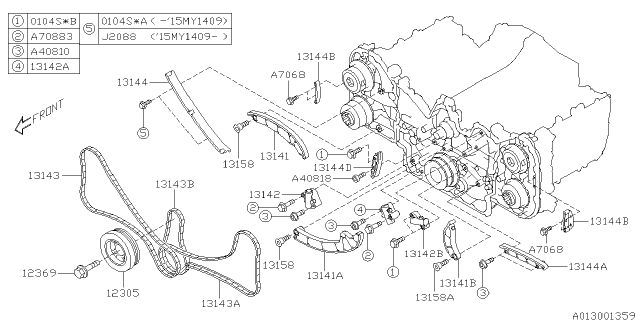 2017 Subaru Outback Chain-Timing Diagram for 13143AA23A