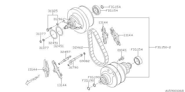 2015 Subaru Legacy Pulley Set Diagram 2