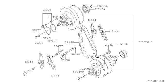 2016 Subaru Legacy Pulley Set Diagram 2