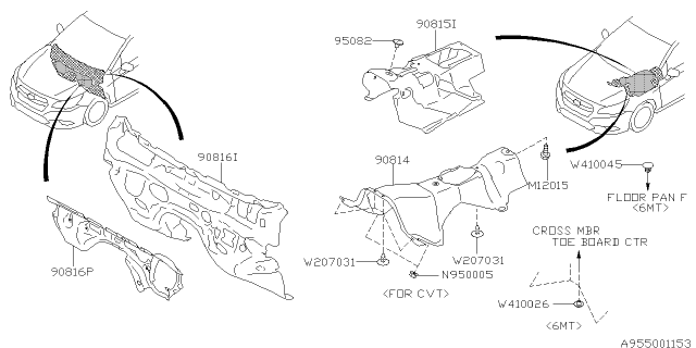 2016 Subaru Legacy Floor Insulator Diagram 2