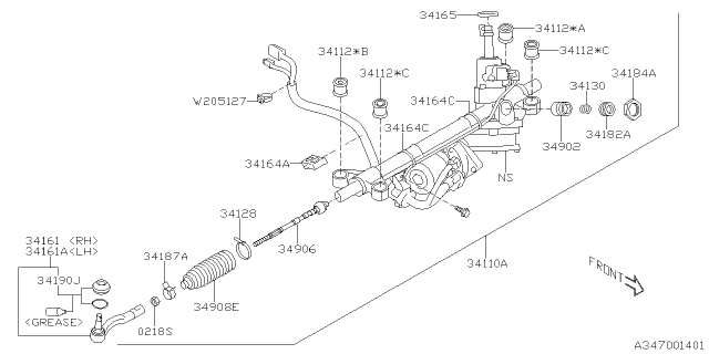 2019 Subaru Outback Power Steering Gear Box Diagram 2