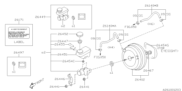 2015 Subaru Outback Cylinder Nut Diagram for 26441AG02A