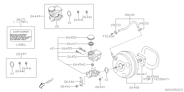 2016 Subaru Outback Seal DAMPING Sheet LHD Diagram for 26454AL03A