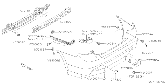 2016 Subaru Legacy Rear Bumper Diagram 1