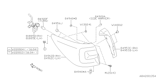 2018 Subaru Outback Lamp - Rear Diagram 2